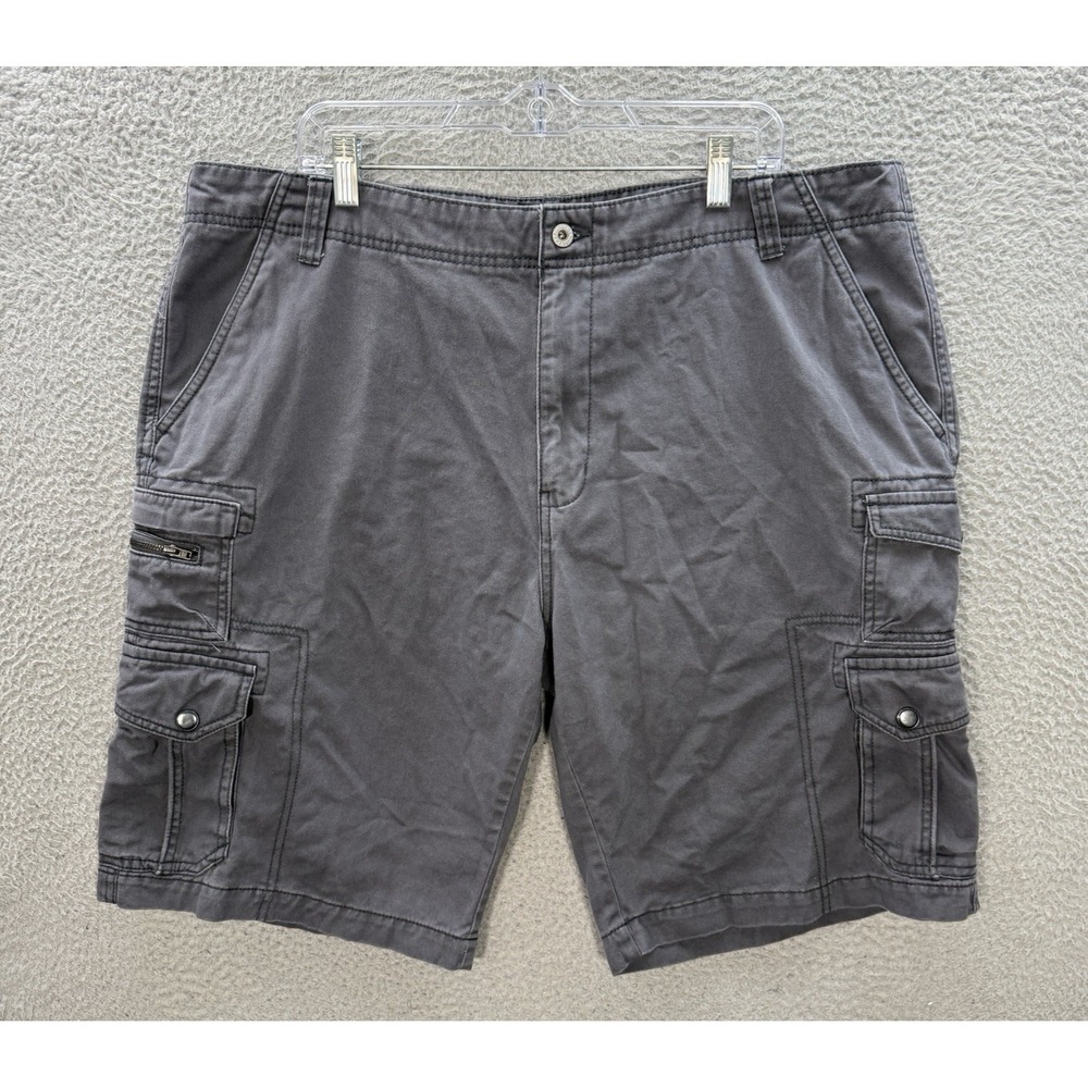 Plugg Shorts Mens 40 Gray Relaxed Cargo Workwear Outdoors Grunge Skater Y2K